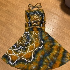 100% Handmade psydyeホルダーネックストレッチタイダイワンピース新品の画像