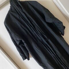 着物リメイク　ロング羽織　ブラックの画像