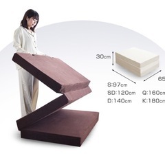 マットレス三つ折りの画像