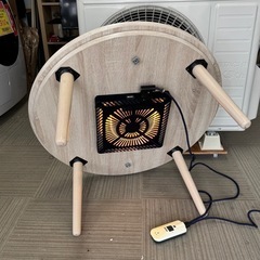 【超美品‼️】定価17,900円♪ ユアサ 2020年製 直径80cm カジュアルこたつ 家具調コタツ 円形 手元コントローラー 木目調ライトブラウン♪の画像