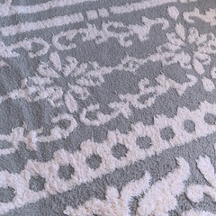 【商談中】Francfranc ラグ　グレー　ホワイト　190×190cmの画像