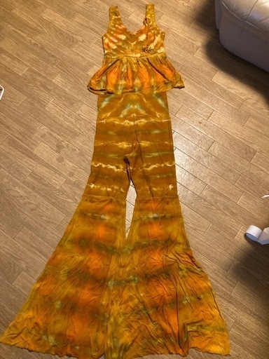 100% Handmade psydyeストレッチタイダイセットアップタンクトップパン