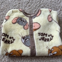 美品　トムとジェリー フリースロンパース スリーパー　カバーオール60-70cmの画像