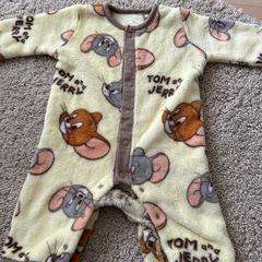 美品　トムとジェリー フリースロンパース スリーパー　カバーオール60-70cmの画像