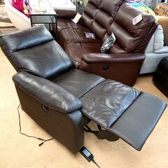 売済ニトリ 電動リクライニングソファ ブラック 3人掛けの画像