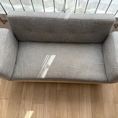 LOWYA ［幅130］2人掛けソファソファベッド 天然木脚 ファブリックの画像