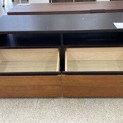 店長値引き！！★ジモティ割あり★ TJ10825  TV台 茶 H40×D41.5×W113 クリーニング済みの画像