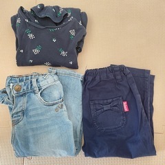 女の子　ベビー服   80〜90  ワンピース  長ズボン　デニム