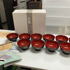 ☆値下げ☆Y2502-180 山中塗漆器 お椀10客&お箸１０膳...