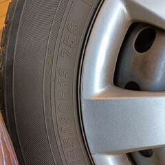 ヨコハマ　ノーマルタイヤ　ブルーアース　145/80R13　中古　ホイール付　4本￥4,000の画像