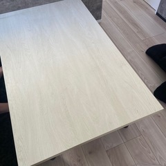 値下げ交渉歓迎　ローテーブル　ホワイト　木目　140cm ダイニ...