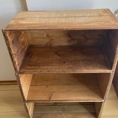 りんご箱3個セット　　本棚　収納棚　　