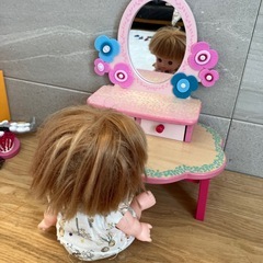 受付終了⭐️お化粧台 おもちゃ フローラドレッシングテーブル 木製 おままごとの画像