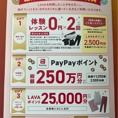 ①lava ホットヨガスタジオ　 スペシャルギフト　チケット