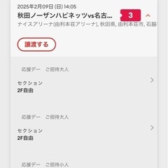 ハピネッツチケット2/9由利本荘ナイスアリーナ