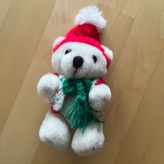 手のひらサイズのぬいぐるみ くまさん＆クジラさんの画像