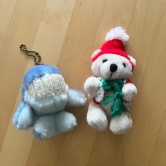 手のひらサイズのぬいぐるみ くまさん＆クジラさん