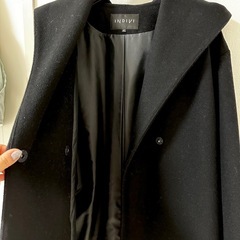 ★美品★ INDIVI　黒 コート ロングコート レディース  の画像