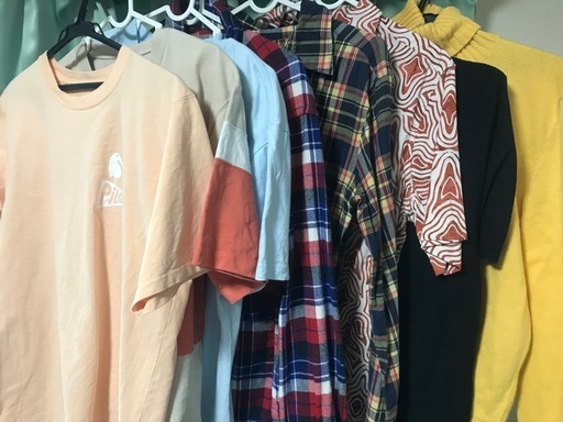 Tシャツ4着、長袖シャツ2着、半袖シャツ1着、ニット1着(Mサイズ)