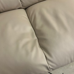 ニトリのカウチソファ　合成皮革の画像