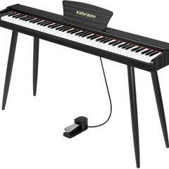 電子ピアノ 88鍵盤 木製 MIDI対応　ペダル付き　初心者　黒...