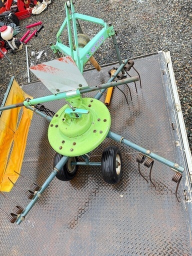 岩手　スター　MGR2220 1連　ジャイロレーキ　ジョイント付き　ジャイロテッダ　牧草　集草機　トラクター　パーツ　中古 現状渡し　