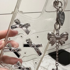 🤍チャームつきiPhone14proケース➃の画像