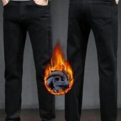 新品🉐36裏起毛ストレートレッグジーンズ - カジュアルブラックデニム、ポケット付き、ストレッチウエスト＆ジップクロージャー、冬の快適さに最適

サイズ36

おまとめ大歓迎☆
追加ごとに100円引きさせていただきます。の画像