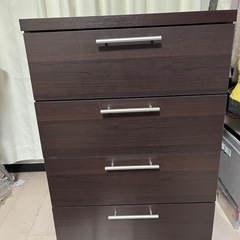 受け渡し済み】ニトリ製ダークブラウン4段チェスト (まこ) 西台 受け渡し済み】ニトリ製ダークブラウン4段チェスト (まこ) 西台