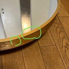 【値下げ】丸型　ミラー　壁掛けミラー　ゴールドの画像