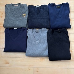 男性用　Vネックニット　6点　M.L