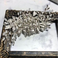 ヘッドドレス　シルバー　ウェディング　小枝　結婚式の画像