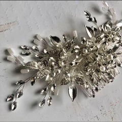 ヘッドドレス　シルバー　ウェディング　小枝　結婚式の画像