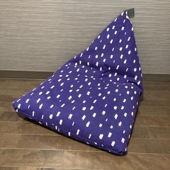 SOU・SOU クッション座椅子／ちぎれ雲 正紺×つくも　（小）　一体型 クッション座椅子／ちぎれ雲 正紺（しょうこん）×つくも【※お
