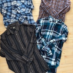 男性用　ネルシャツ　冬用シャツ　10点　M.Lの画像