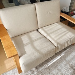 【無印良品】2シーター　ソファ（カバー付き）の画像