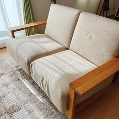 【無印良品】2シーター　ソファ（カバー付き）の画像
