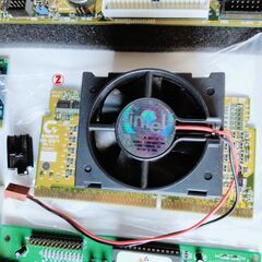 PCパーツ まとめて ①マザーボード取説付②クーラー・ファン③ファン④基盤３点⑤アングル４本の画像