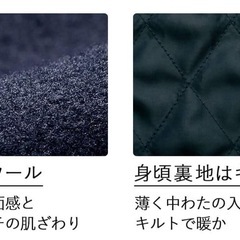 ネイビー！原価¥14900～あたたかノーカラーテントシルエットショートコート(手洗いOKSの画像