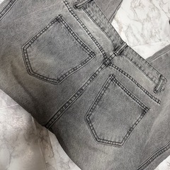 🤍数回着 グレーデニムワイドパンツの画像