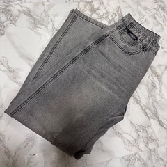 🤍数回着 グレーデニムワイドパンツの画像