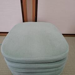 お値下げ 椅子用クッション&カバー 5点セット ライトグリーンの画像