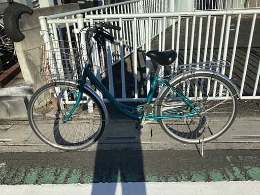 【中古自転車】　DUNLOP (ブルー/グリーンメタリック】外装6段　26インチ