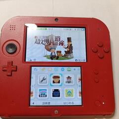 2ds レッド 充電器等付属品付き 内蔵ソフト3本あり