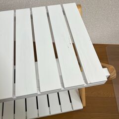 【2月まで】[ベルメゾン] ラック 簡単 折りたたみ オープンシェルフ・ラック ホワイト×ナチュラル ワイド 2段 幅60 高さ37cmの画像