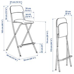 [2脚]IKEA/イケア FRANKLIN：折りたたみ式バースツール74 cm の画像