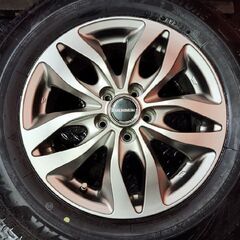 走行短め【BS BLIZZAK VRX3 195/65R15】スタッドレス【BALMINUM 社外ホイール 15インチ 6J5HPCD100+43】22年製 プリウス等　(VTI116) の画像