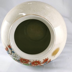 九谷栄山　花瓶　花柄　壺の画像