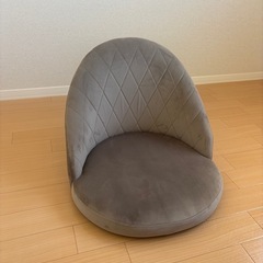 【LOWYA】1人掛けローソファ グレー 
座椅子 コンパクト ベルベット調の画像