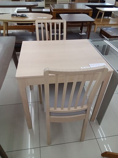 ★ジモティ割あり★ IKEA ダイニングテーブルセット ライトベージュ H75×D70×W80 クリーニング済み HJ5863